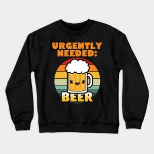 Retro Vintage Cute Kawaii Beer Cartoon Meme Gift For Beer Drinkers Crewneck Sweatshirt